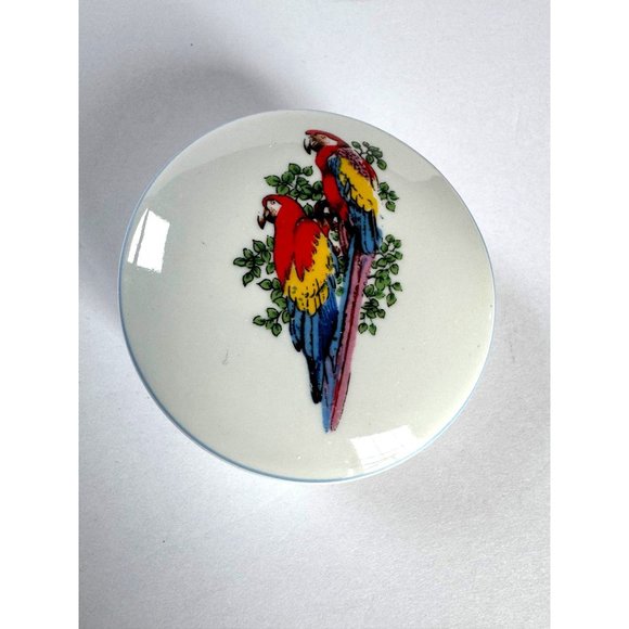 Vintage Leart Macaw Parrot Trink Box, Keepsake Ceramic Box, Birds - Picture 4 of 4